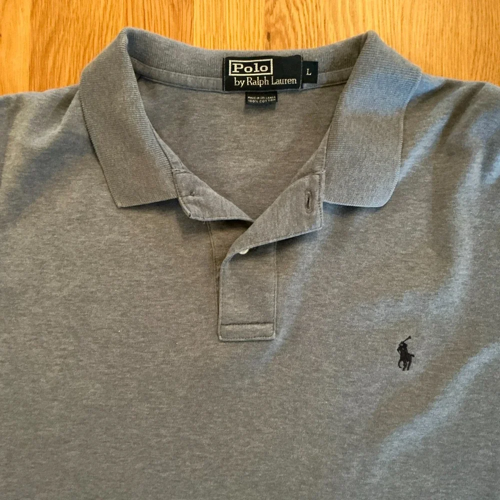 Polo Ralph Lauren Polo Shirt Mens L Heather Gray 100% Cotton Classic Pony Logo